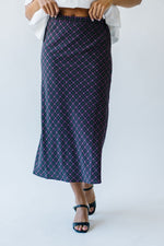 The Danzy Checkered Midi Skirt in Purple