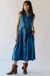 The Anderson Button-Down Midi Dress in Denim