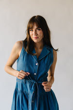 The Anderson Button-Down Midi Dress in Denim