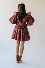 The Timmins Ruffle Floral Dress in Brown Multi