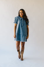 The Wendy Collared Detail Dress in Denim