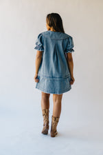 The Wendy Collared Detail Dress in Denim