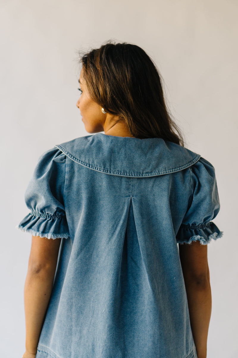 The Wendy Collared Detail Dress in Denim