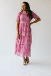 The Ortiz Lace Pattern Midi Dress in Dusty Rose