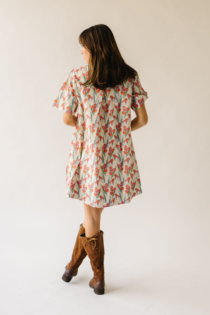 The Sharla Printed Shirt Dress in Iris Floral