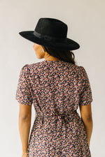 The Tailford Floral V-Neck Midi Dress in Black