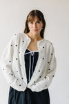 The Riggs Heart Embroidered Button-Down Sweater in Black + White