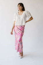 The Wayne Patchwork Floral Maxi Skirt in Pink Multi