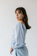 The Patterson Pinstripe Blouse in Navy