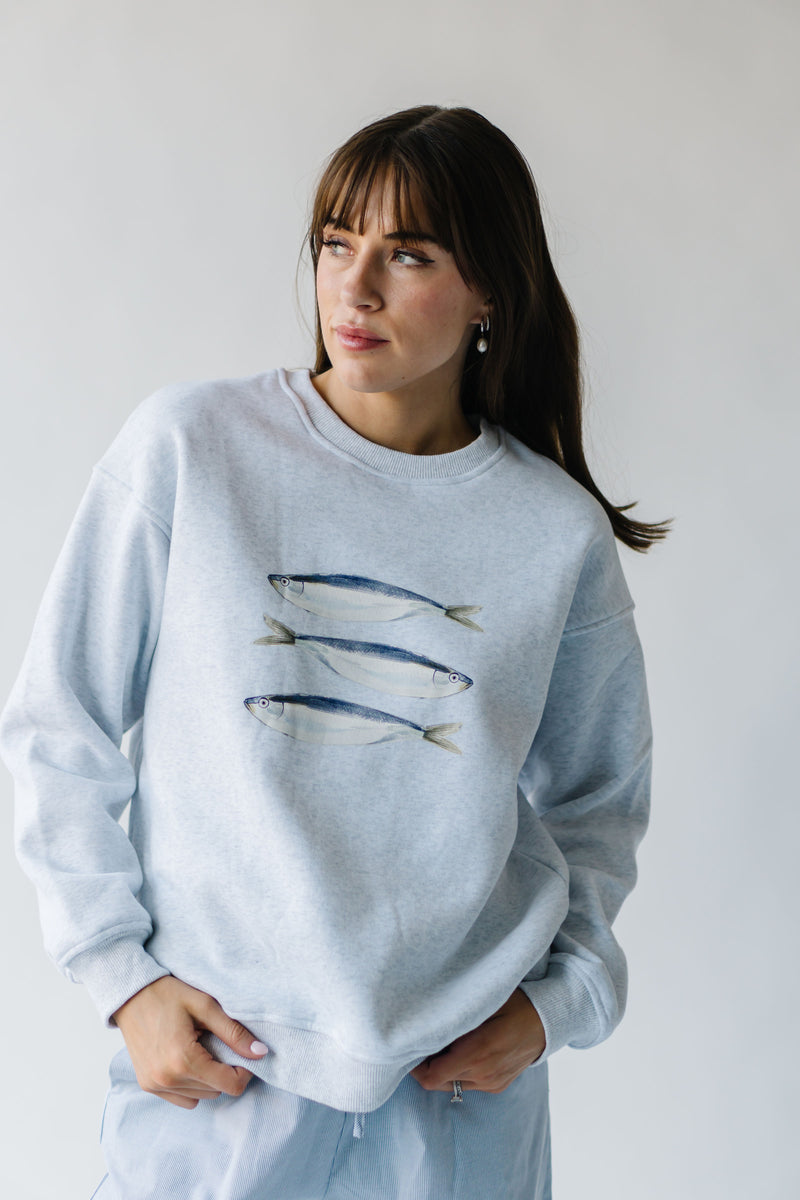 The Sardine Graphic Sweatshirt in Heather Grey