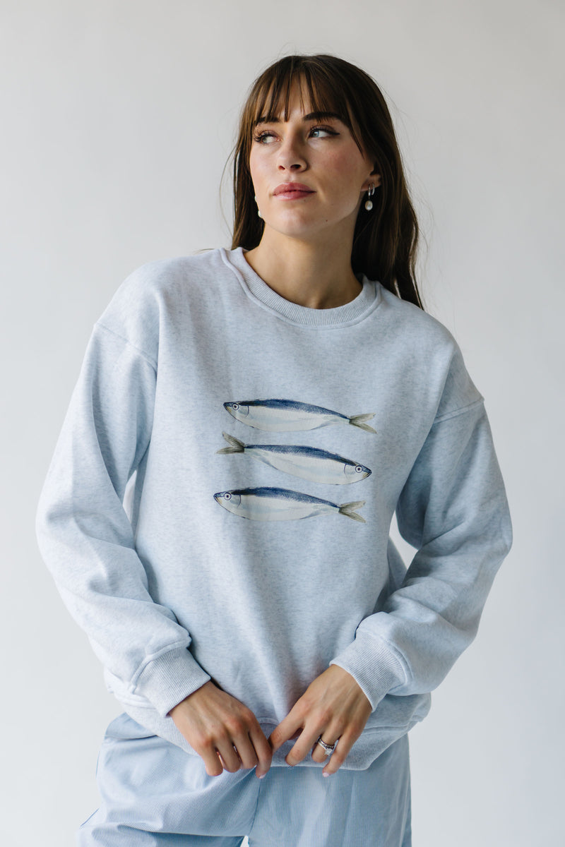 The Sardine Graphic Sweatshirt in Heather Grey