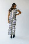 The Keenan Striped Jumpsuit in Black + Cream