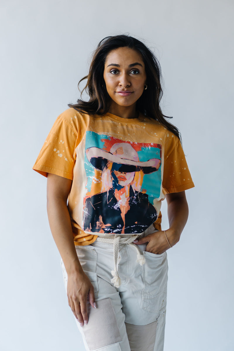 The Cowgirl Art Graphic Tee in Mustard