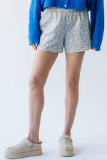 The Leonard Floral Lounge Short in Blue Combo