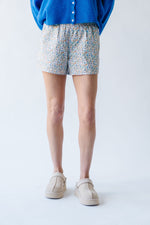 The Leonard Floral Lounge Short in Blue Combo