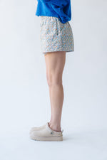 The Leonard Floral Lounge Short in Blue Combo