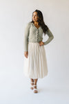 The Malson Crinkle Midi Skirt in Cream