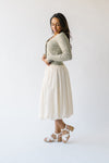 The Malson Crinkle Midi Skirt in Cream