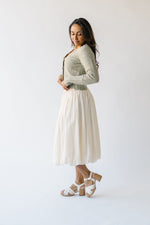 The Darnell Knit Wavy Cardigan in Light Olive