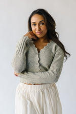 The Darnell Knit Wavy Cardigan in Light Olive