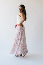 The Kogan Floral Tiered Maxi Skirt in Red Multi