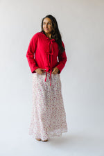 The Kogan Floral Tiered Maxi Skirt in Red Multi