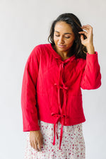 The Trexley Diamond Quilted Jacket in Red