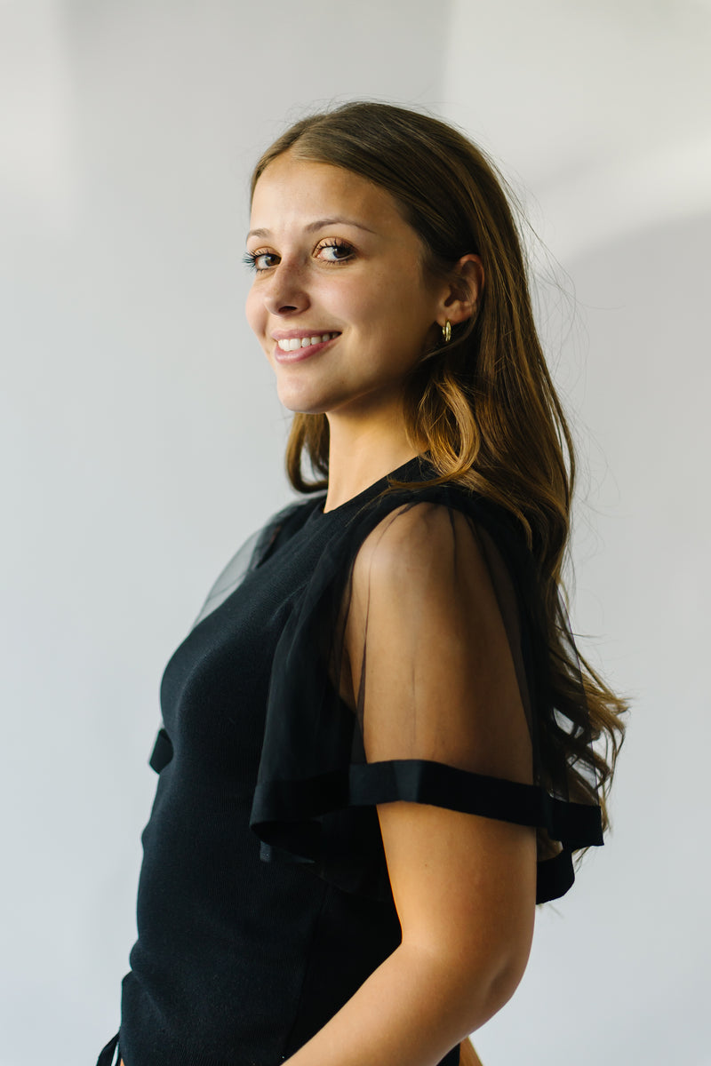 The Scipio Sheer Sleeved Blouse in Black