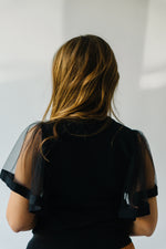 The Scipio Sheer Sleeved Blouse in Black