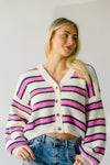 The Willmar Mohair Cardigan in Ivory + Pink Multi