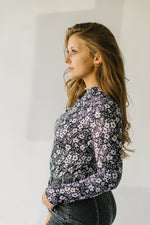 The Milner High Neck Floral Blouse in Black