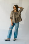 The Nakai Brushed Floral Detail Blouse in Taupe