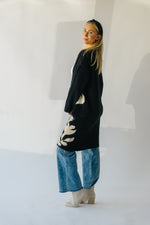 The Alleman Floral Cardigan in Black