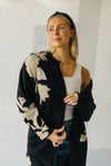 The Alleman Floral Cardigan in Black