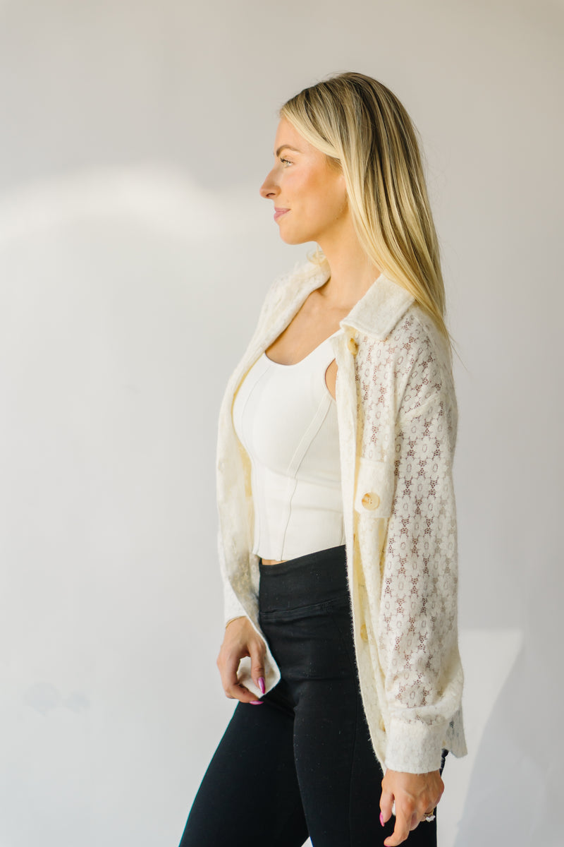 The Westfall Button-Up Shacket in Ivory