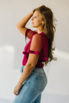 The Scipio Sheer Sleeved Blouse in Ruby