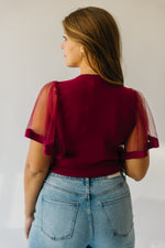 The Scipio Sheer Sleeved Blouse in Ruby