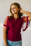 The Scipio Sheer Sleeved Blouse in Ruby