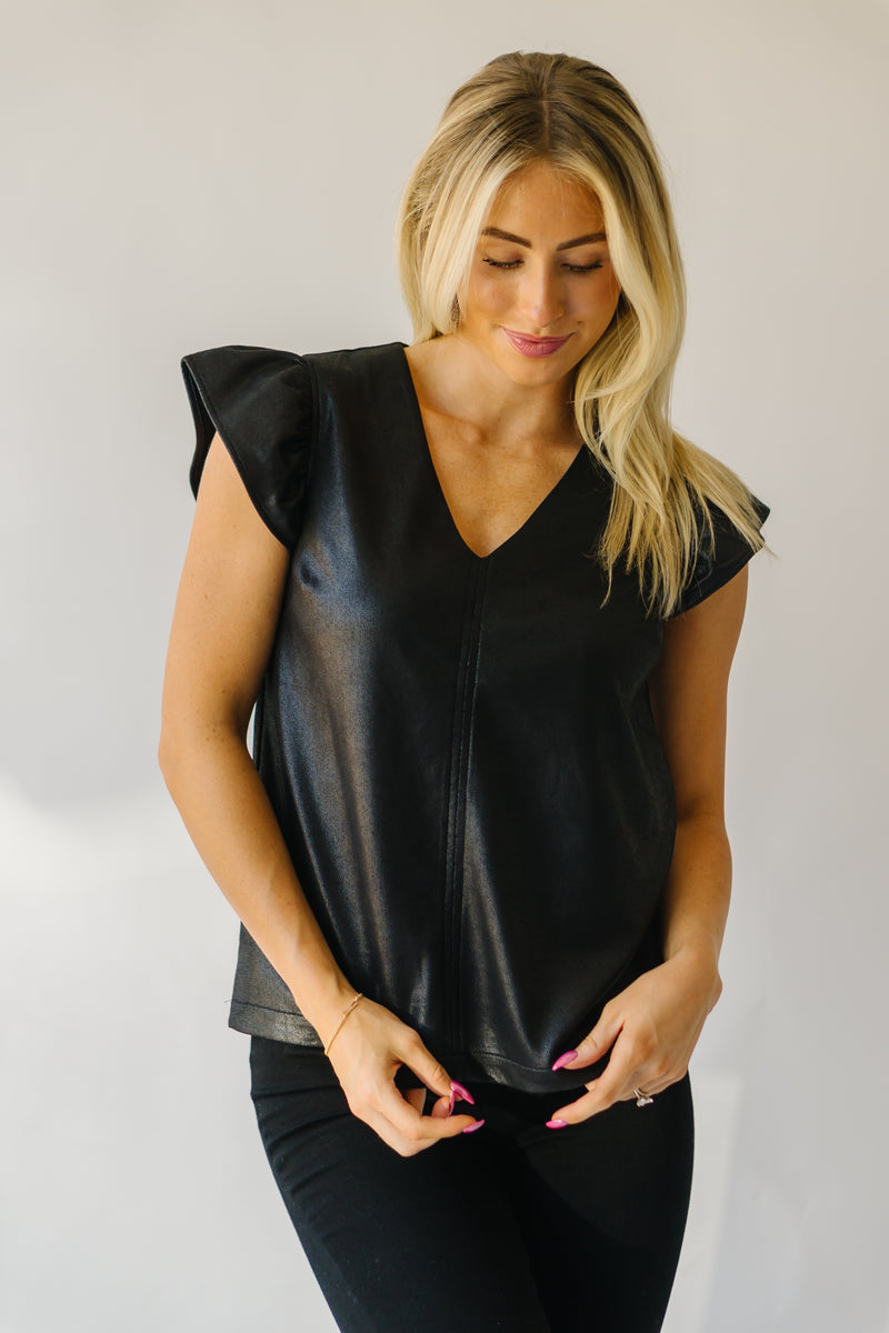 The Hagerstown Ruffle Sleeve Blouse in Black