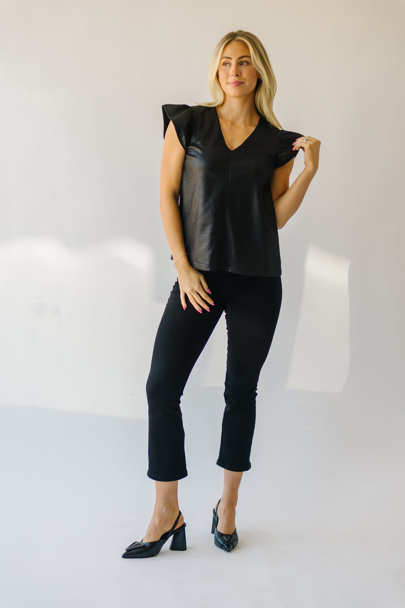 The Hagerstown Ruffle Sleeve Blouse in Black