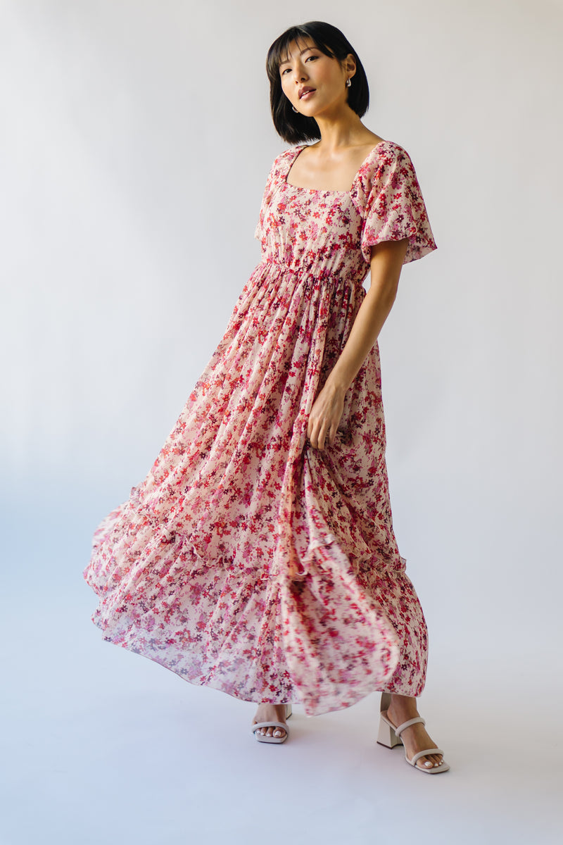 The Seneca Ditsy Floral Print Midi Dress