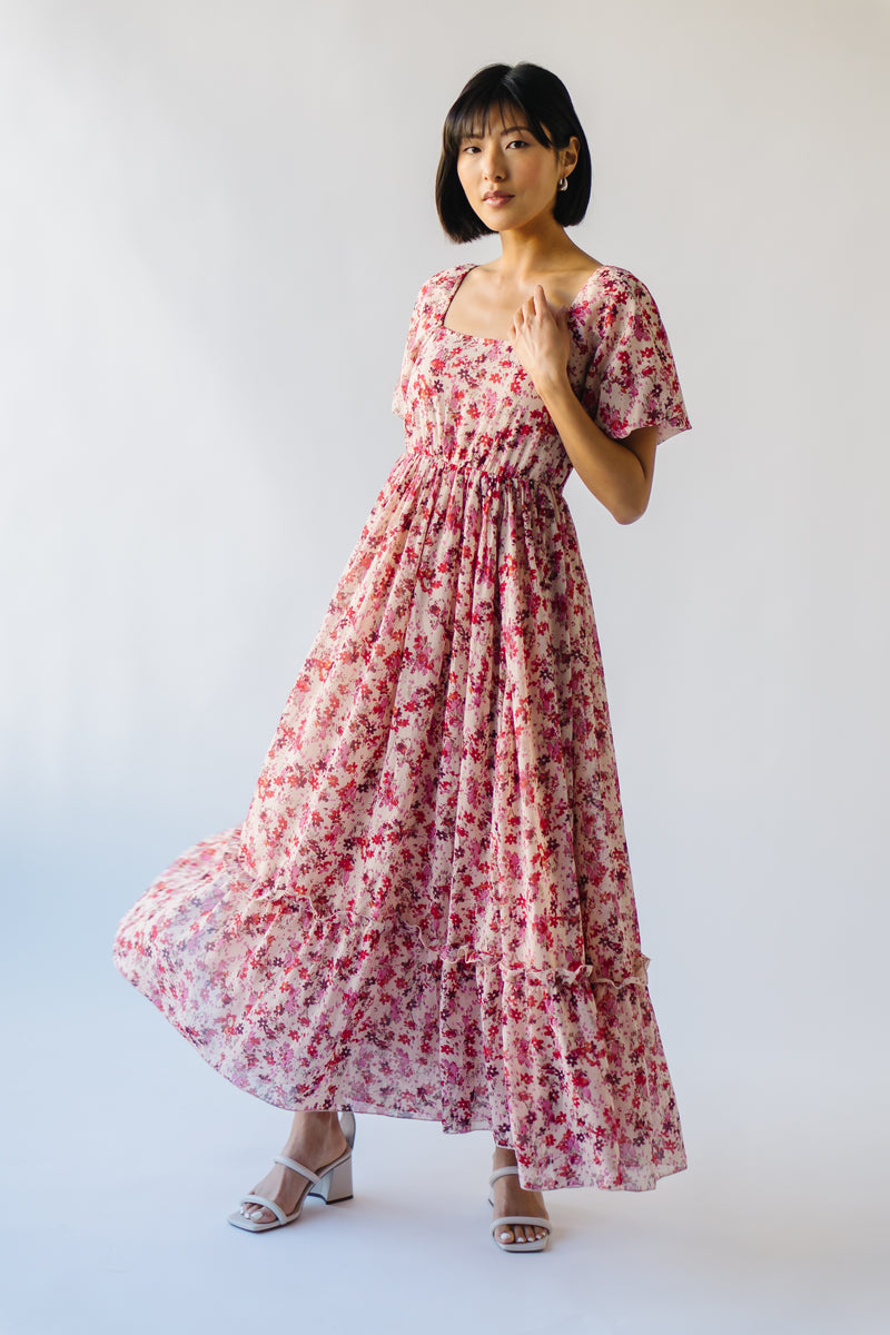 The Seneca Ditsy Floral Print Midi Dress