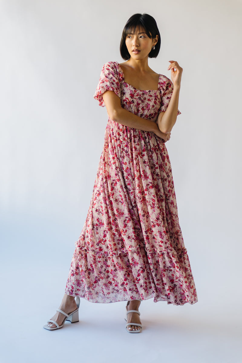 The Seneca Ditsy Floral Print Midi Dress in Pink Multi – Piper & Scoot