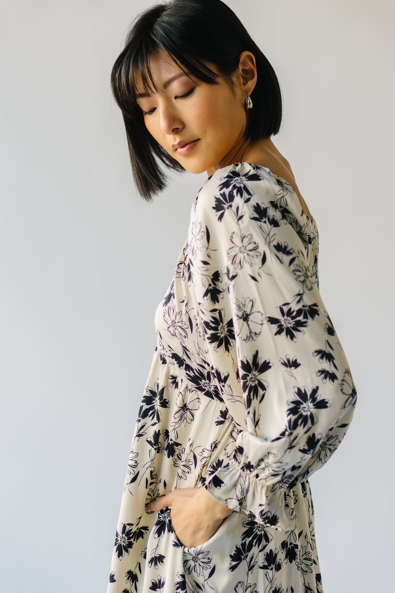 The Lawler Floral Detail Dress in Ivory