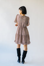 The Ovits Smocked Detail Dress in Taupe