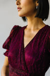 The Northman Glitter Tiered Maxi Dress in Magenta