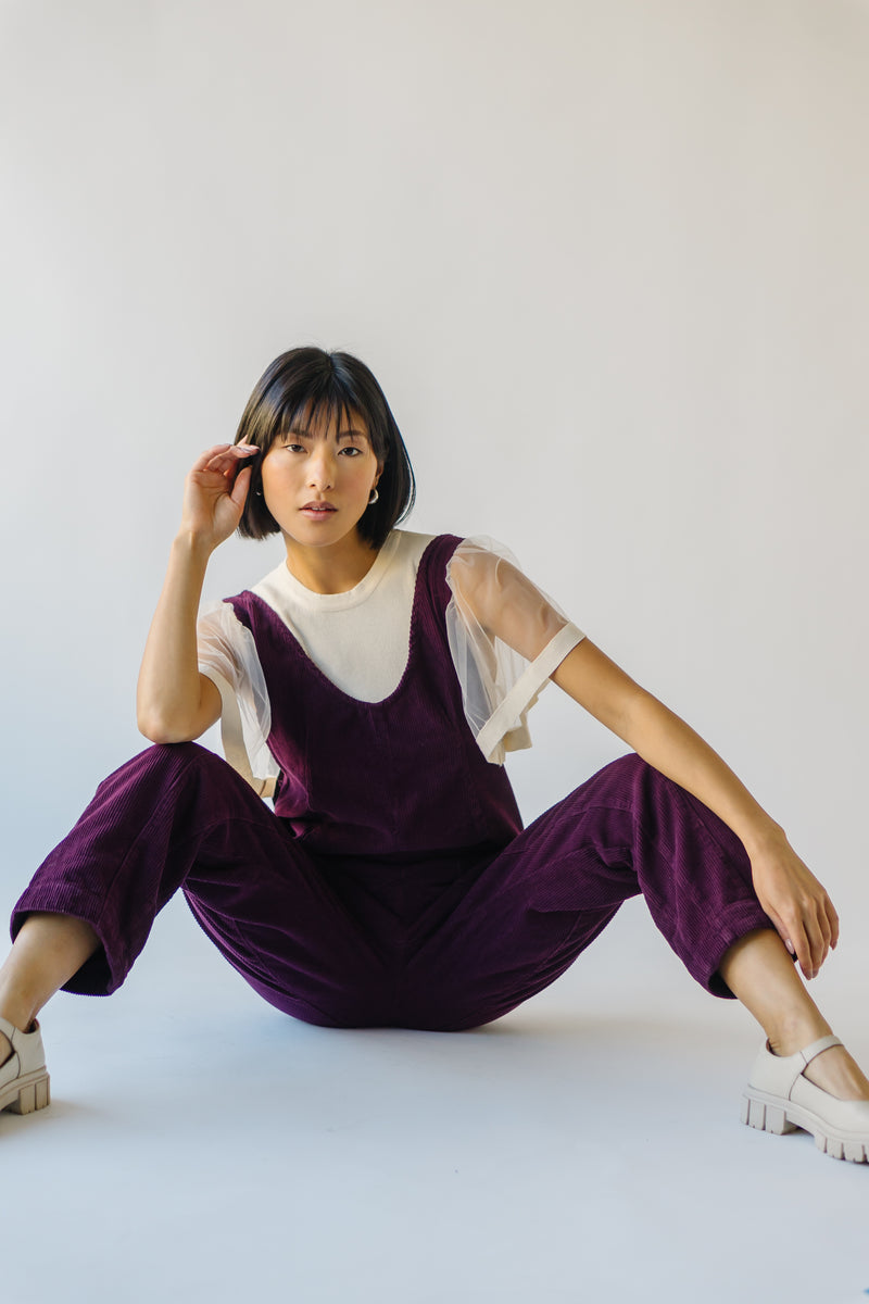 Free People: High Roller Cord Jumpsuit in Italian Plum