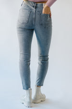 The Holdrege Mid Rise Crop Skinny Jean in Light Gray