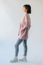 The Strike Casual Pocket Sweater in Dusty Pink + Dusty Rose