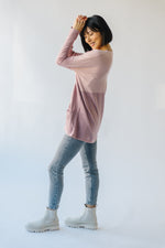 The Strike Casual Pocket Sweater in Dusty Pink + Dusty Rose